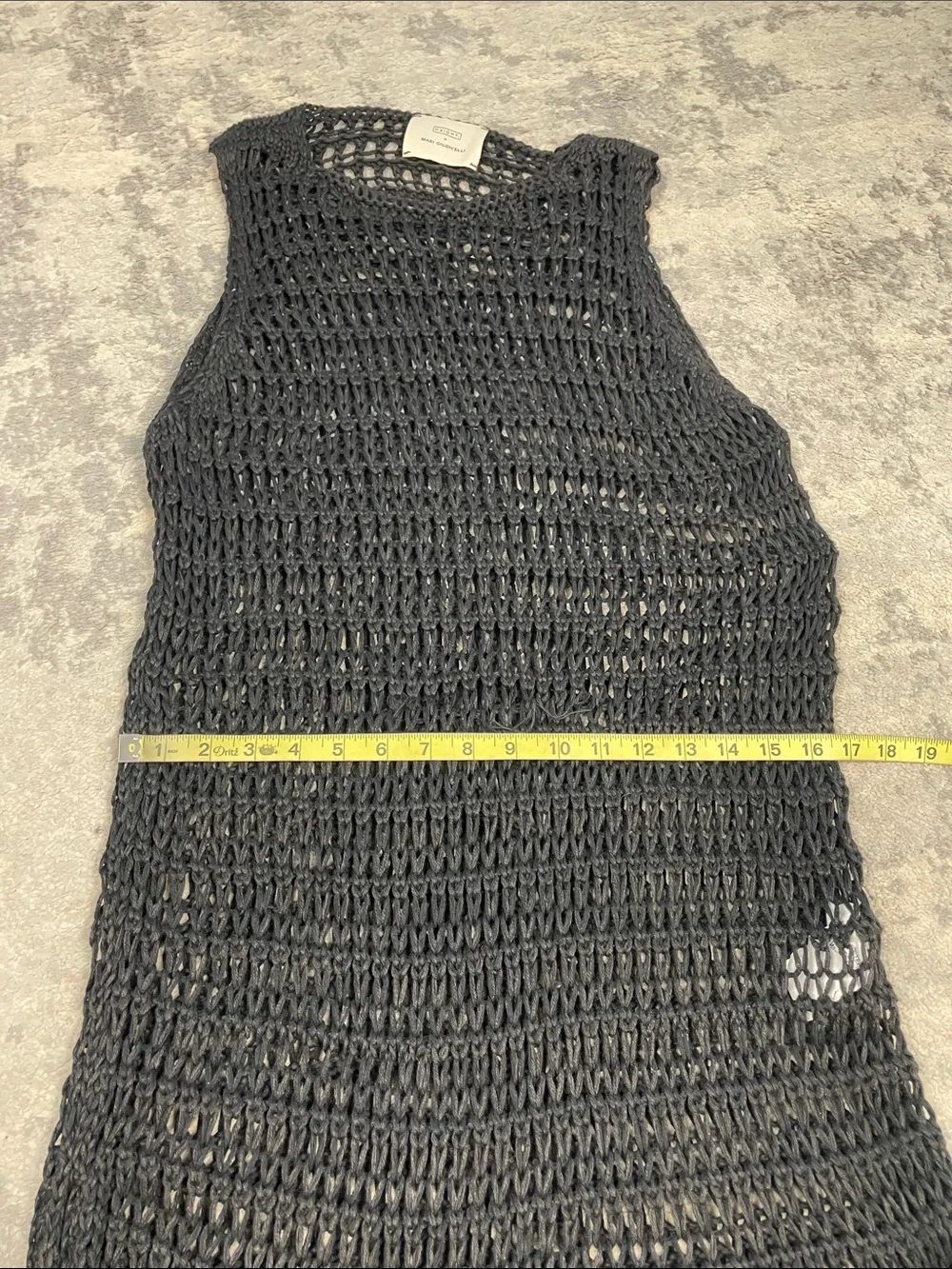 Haight x Mari Giudicelli Daniela Open Knit Crochet Midi Dress Cover Up XS